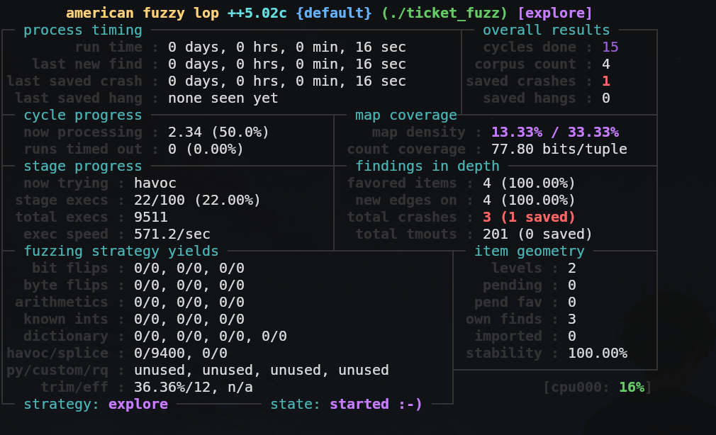 Fuzzing: stack buffer overflow in ticket parser