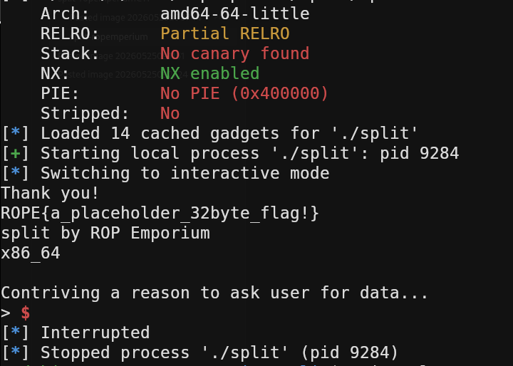 Split - ROP Emporium